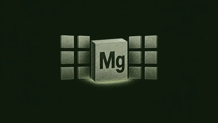 Magnesium als geïsoleerd element uit het periodiek systeem